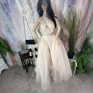 New📌 Blithe Effortless Elegance Perfect For Any Occasion Jumpsuit w Tulle Skirt